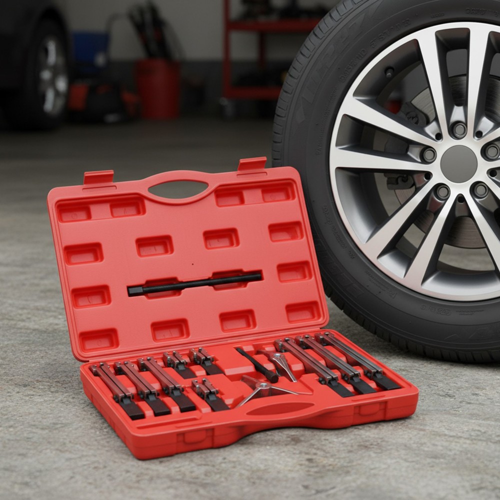 13Pcs Bearing Flywheel Puller Kit, Heavy Duty 2 Jaw & 3 Jaw Pulley Puller Tool