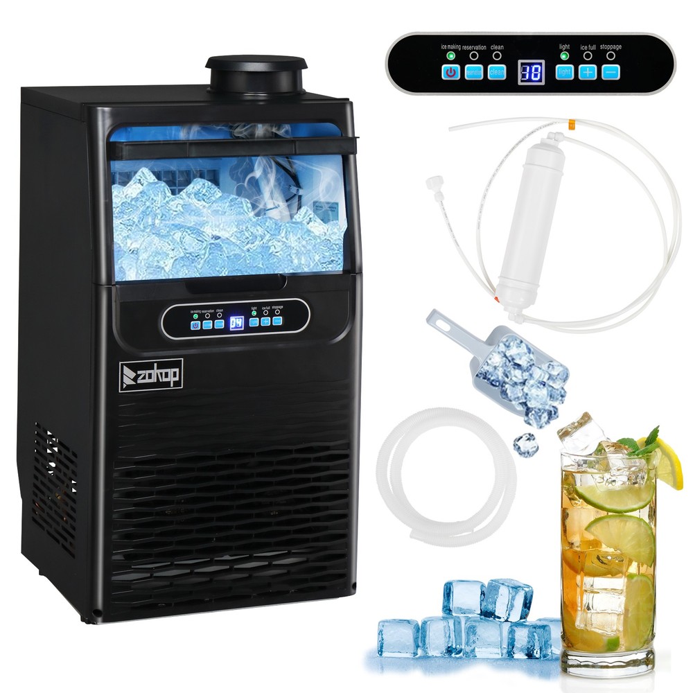 Portable 90lbs 24H Commercial Home Ice Maker Machine for Bars and Apartments