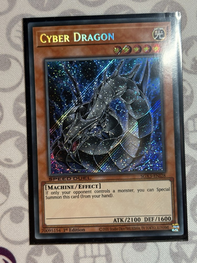 Secret Rare Cyber Dragon SGX3-ENI28 Speed Duel GX Duelists of Shadows 1st Edition-image