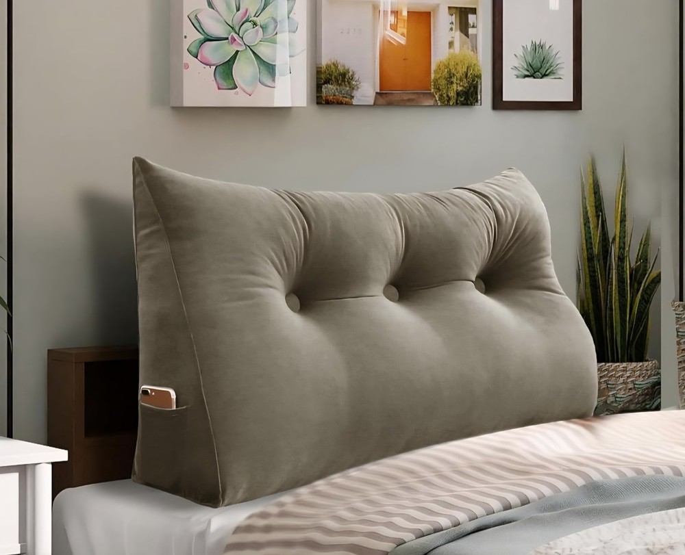 WOWMAX Triangular Headboard Pillow Twin Bed Wedge Pillow for Headboard Large...