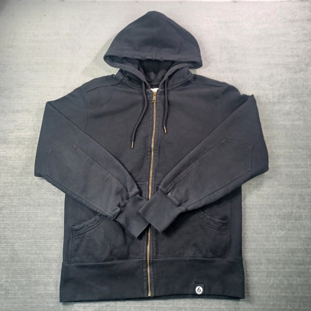American Giant Hoodie Mens Black Large Classic Full Zip Heavyweight Sweatshirt