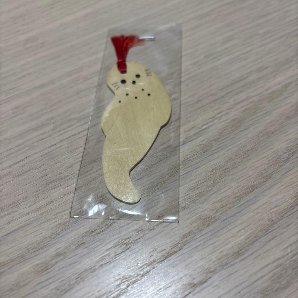 Wooden Seal Bookmark 4 Inch Novelty Book Accessory Japan Vintage