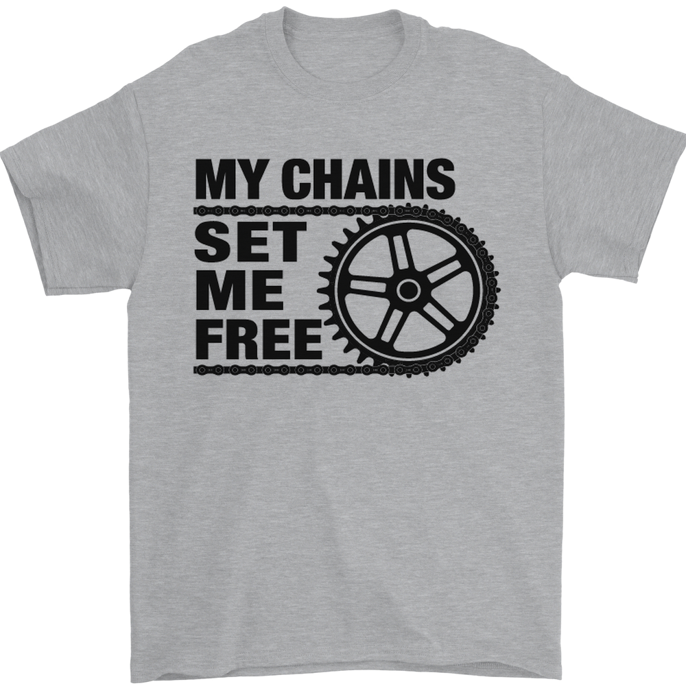 My Chains Set Me Free Cycling Cyclist Bike Mens T-Shirt 100% Cotton