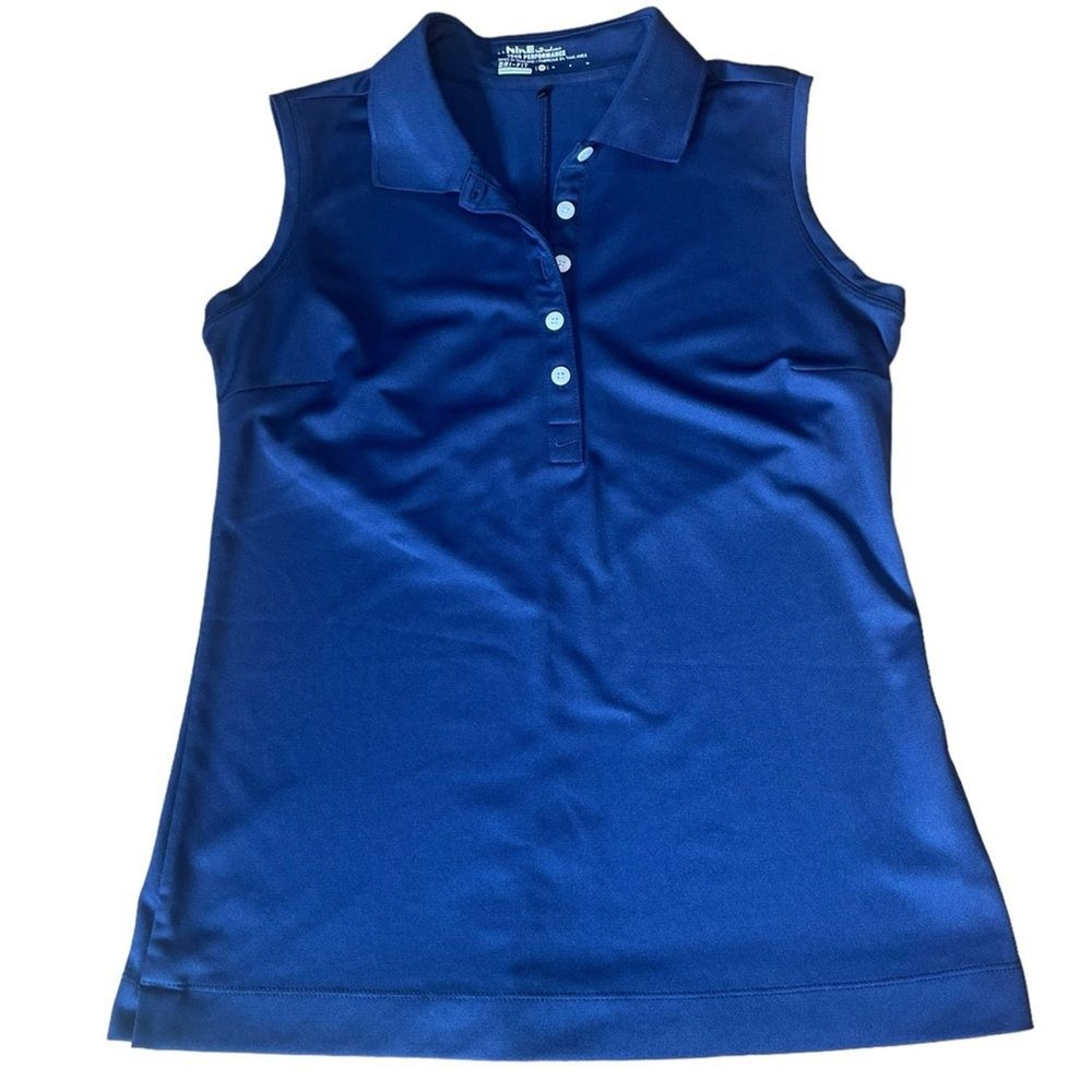 Nike Golf Tour Performance Dri Fit Golf Polo Navy Blue Womens Size Medium