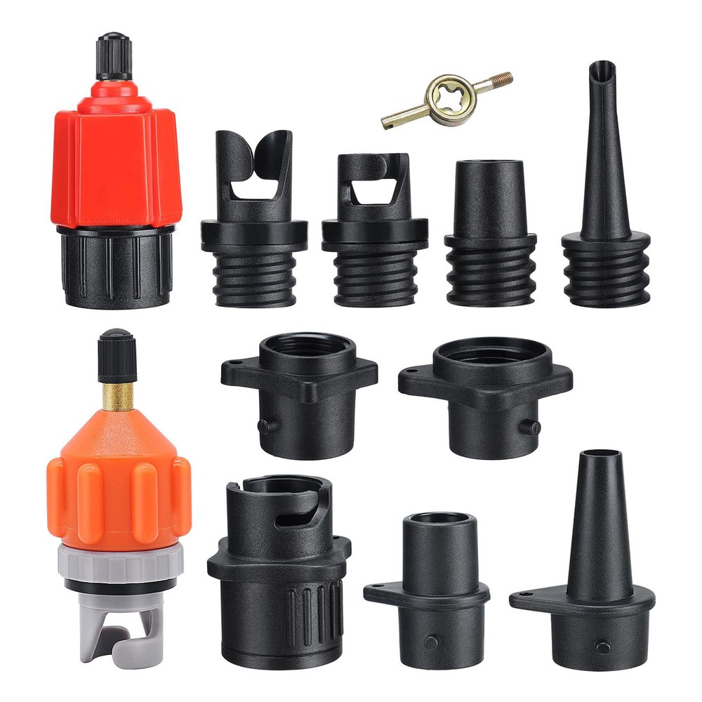 Inflatable Boat Canoe Kayak Paddle Board Pump Adapter Air Compressor 9 Nozzles
