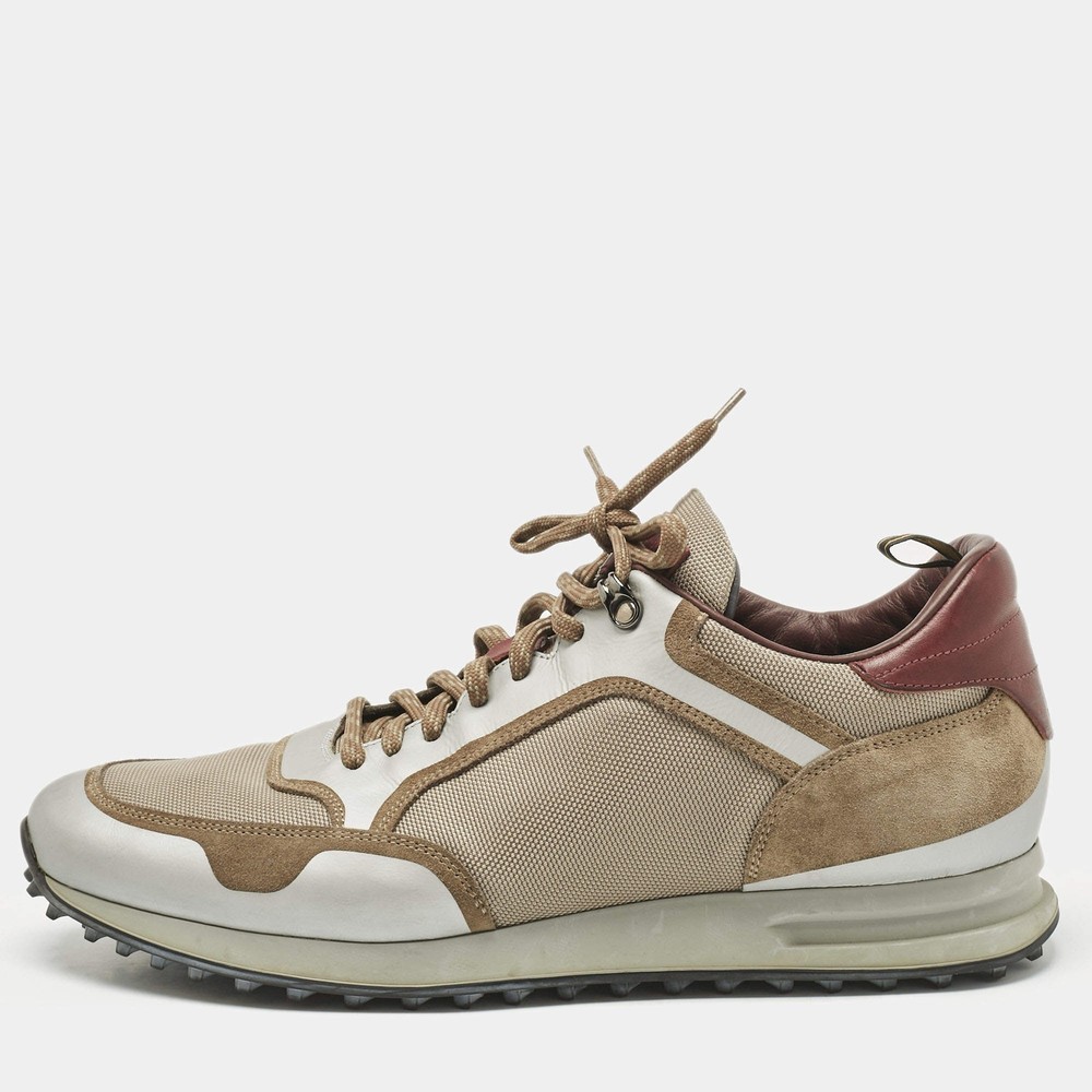 Alfred Dunhill Multicolor Leather and Mesh Radial Runner Sneakers Size 46