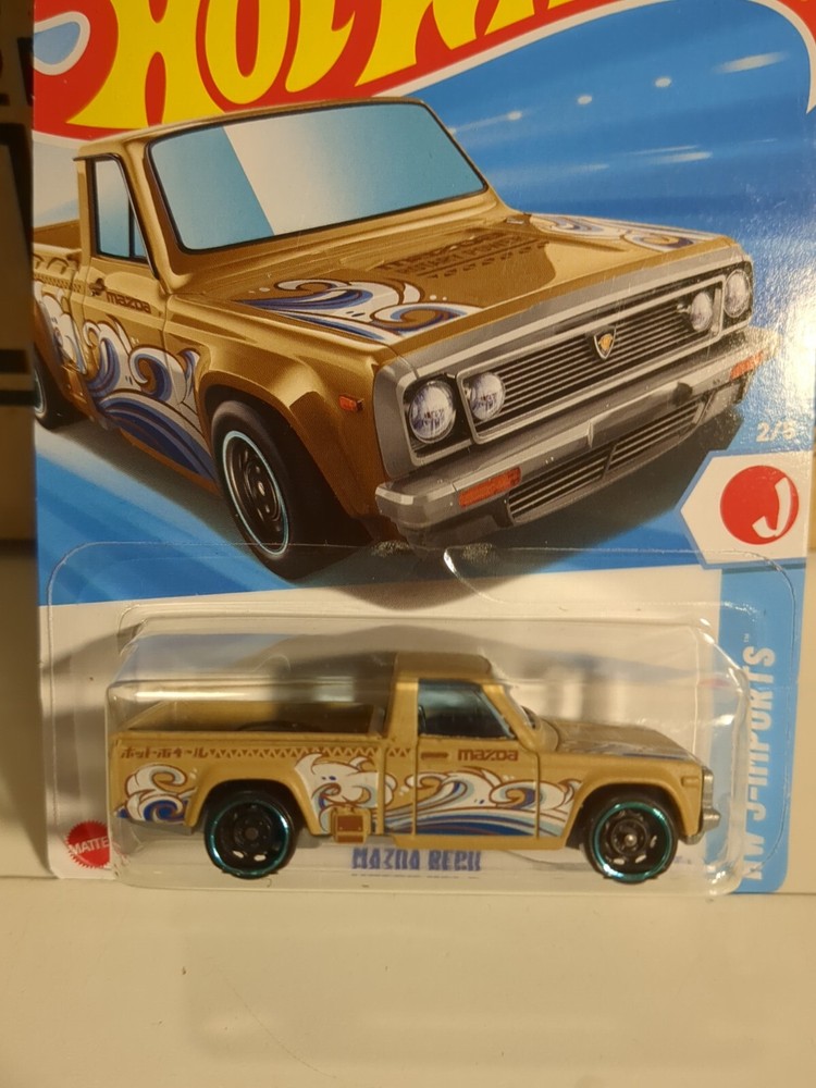 Hot Wheels 2025 Mazda Repu Tan JDM Trucks, J-Imports Wave/Ocean Graphics #47