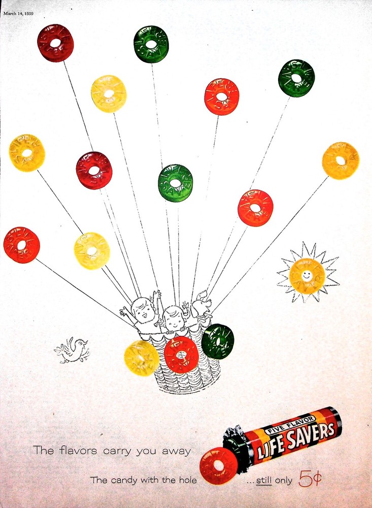 Original 1959 Life Savers Ad: The Flavors Carry You Away
