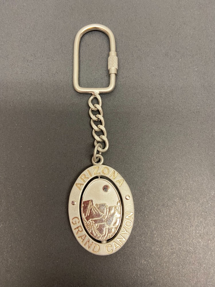 Vintage Golden Arizona Grand Canyon Spinner Keychain Travel Souvenir NOS