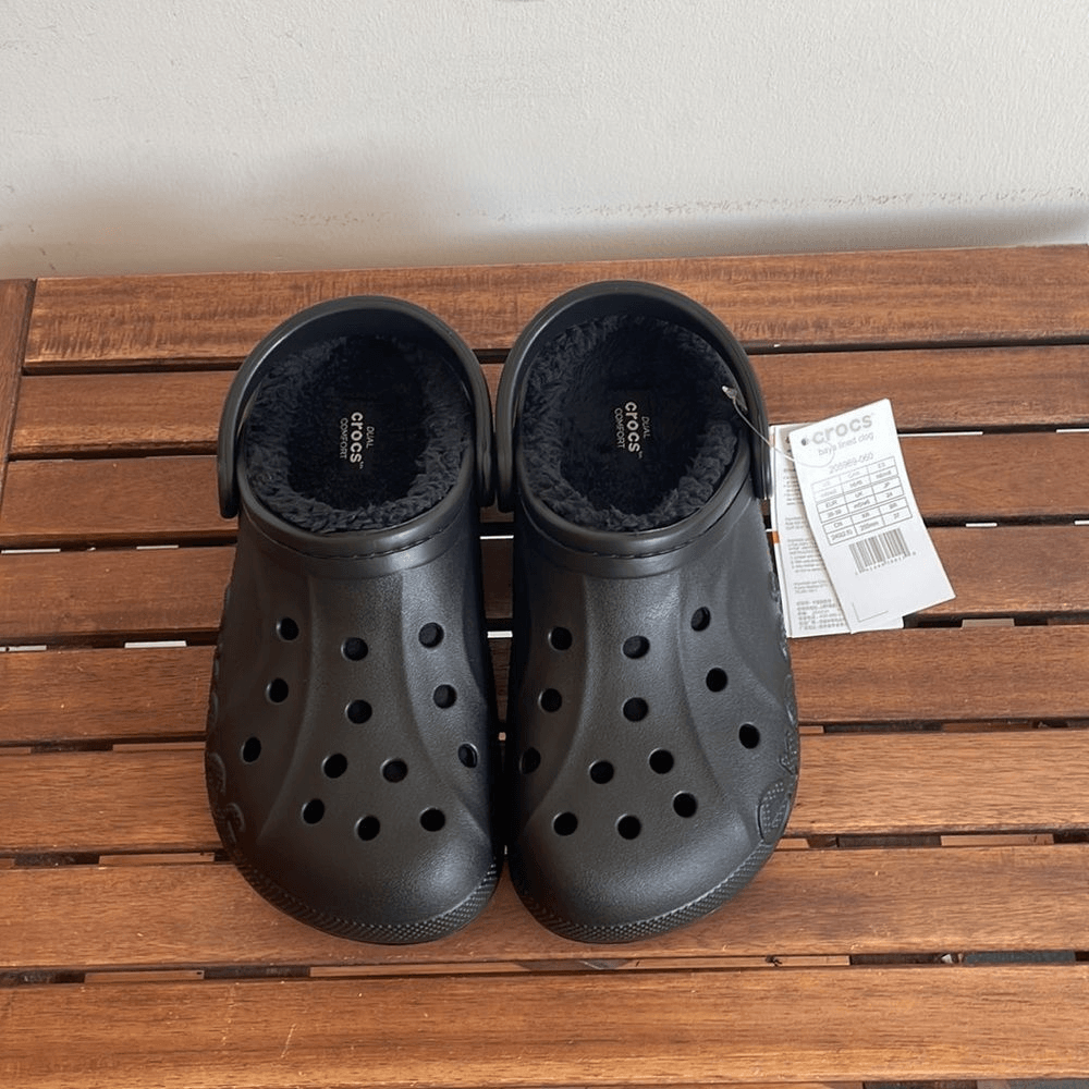 NWT Crocs BAYA Lined Clog Black Women Size 8 Men Size 6