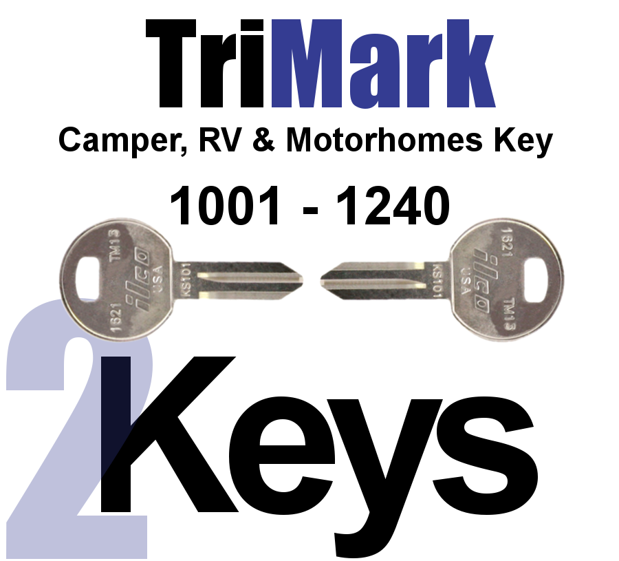 Trimark 2 Keys for Camper RV Motorhome Key Code 1001-1240