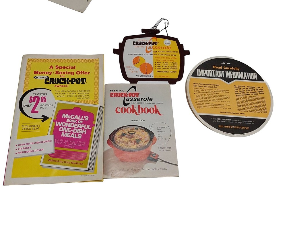 Rival Crock Pot Slow Cooker Cookbook Booklet Model 3500 Paperback Crockpot