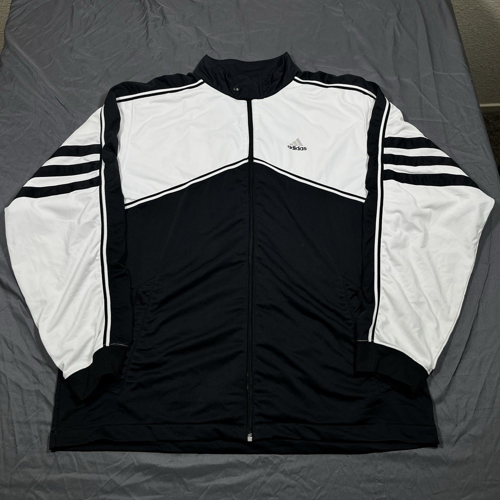 2001 VTG Adidas Full Zip Up Hoodie Y2K Mens Windbreaker Sport Track Jacket