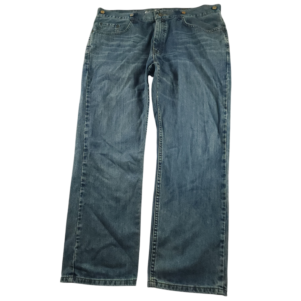 Urban Pipeline Jeans 38x30 Mens Y2K Baggy Wide Leg Workwear Whiskering Dark Wash