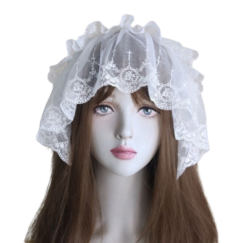 Gothic Lace Headbands for Maid Cosplay and Subculture Photography