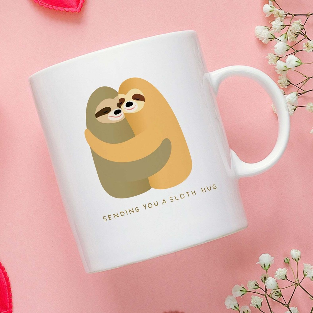 Sloth Hug Mug – Warm Valentine's Gift for Social Distancing  