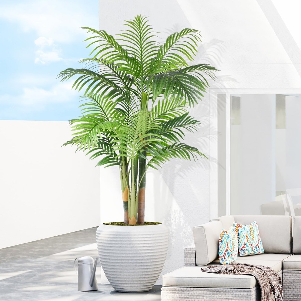 5ft Triple Golden Cane Palm Artificial UV-Resistant Tropical Tree