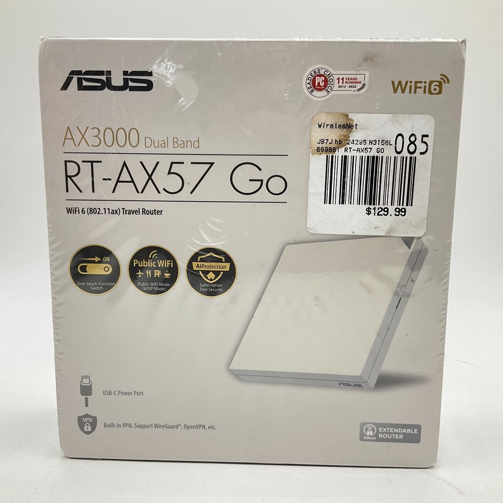 Asus RT-AX57 Go WiFi 6 Travel Router AX3000 Dual Band NEW