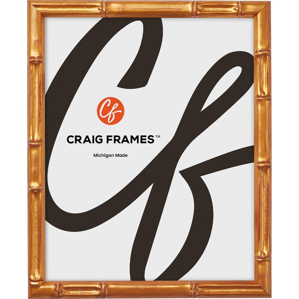 Craig Frames Faux Bamboo, 12x14 Picture Frame, Vintage Gold