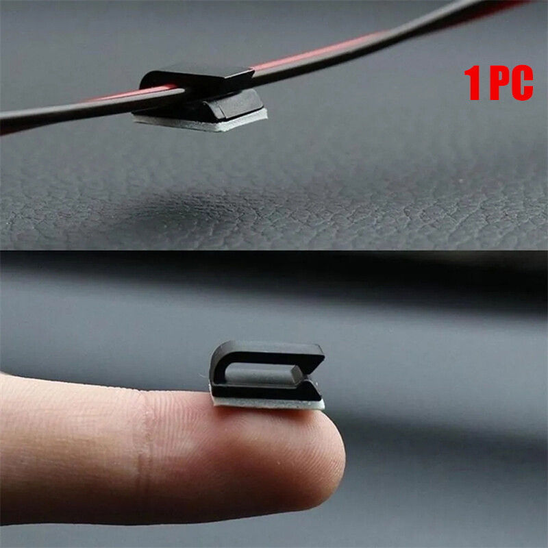 1 Car Wire Cord Cable Holder Tie Clips Fixer Organizer Drop Adhesive Clamp A18