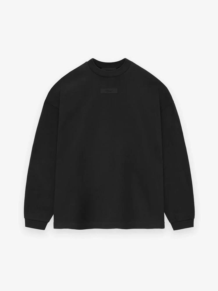 Men's Small Fear of God Essentials Core Black Long Sleeve Shirt