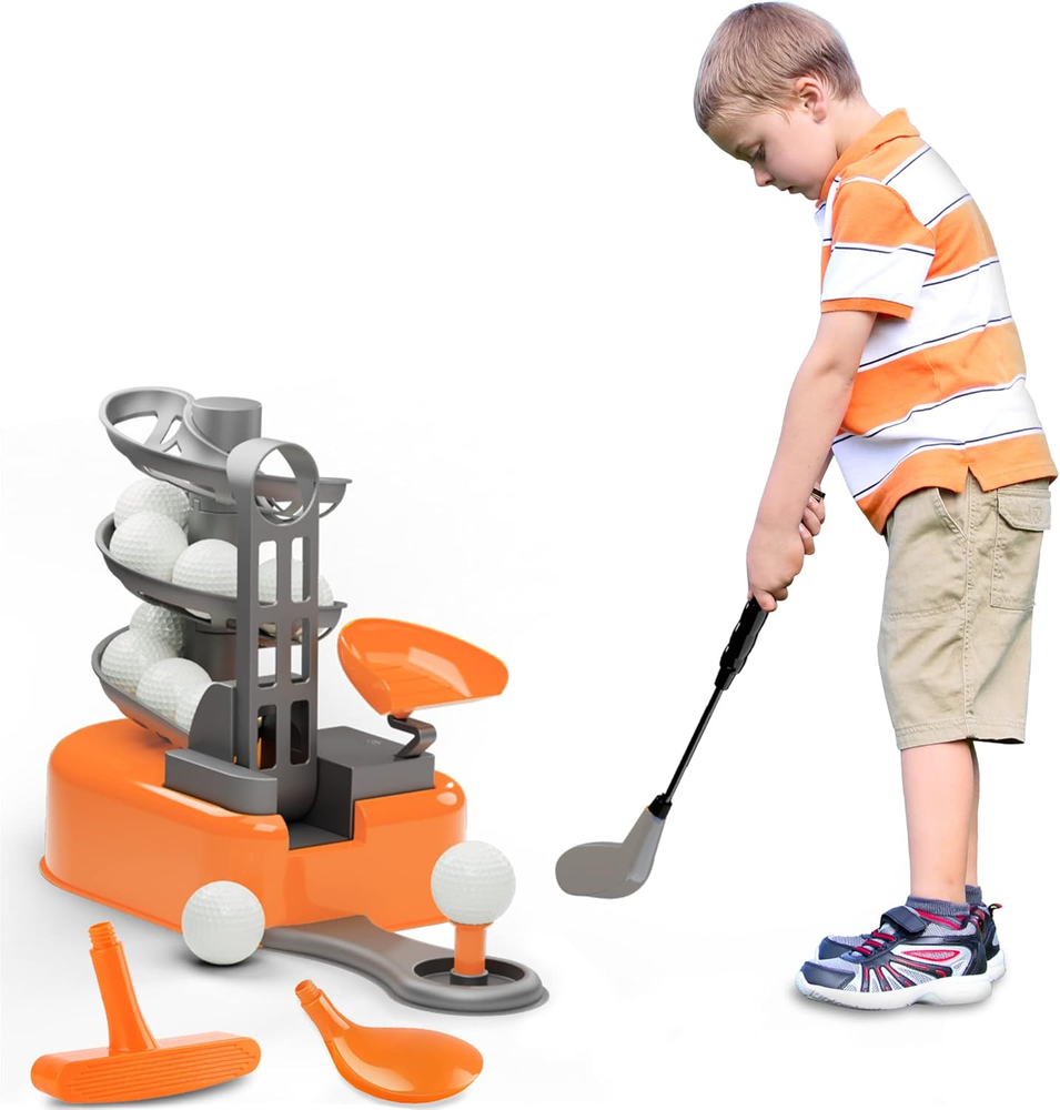 Kids Golf Toys Set W/Left & Right Club Head, Boys Outdoor Sport Toy Age 3-5, Tod