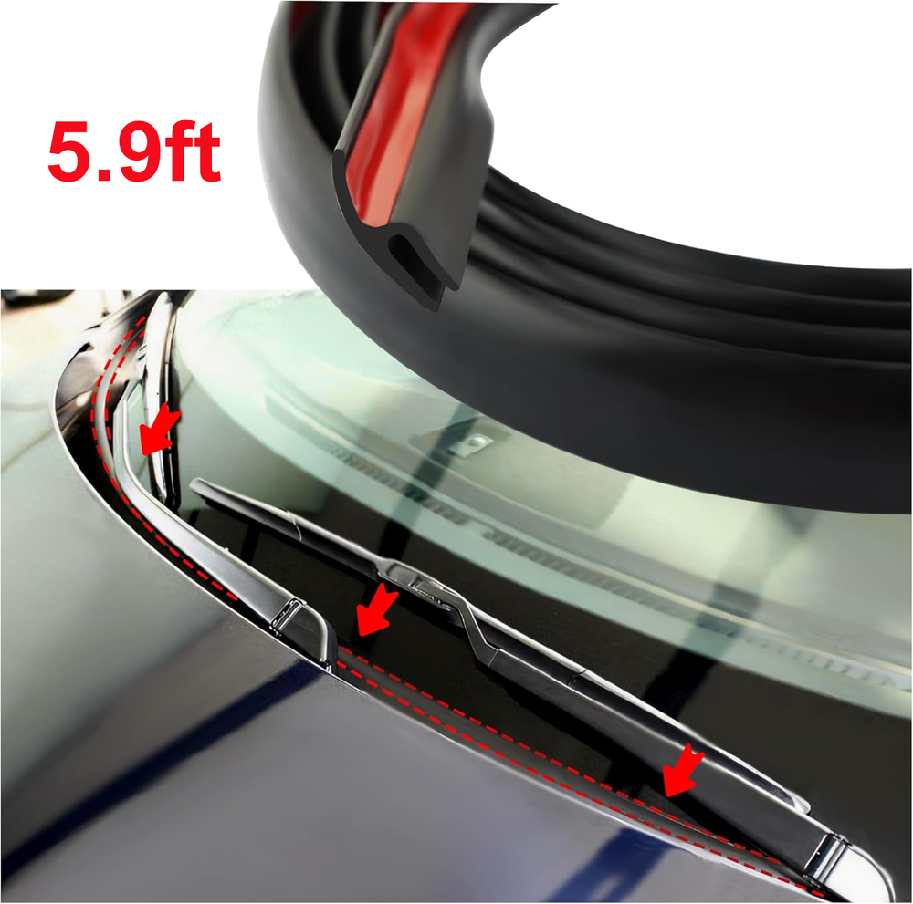 5.9 ft For Cadillac Car Rubber H-Shape Front Windshield Seal Strip Moulding Trim