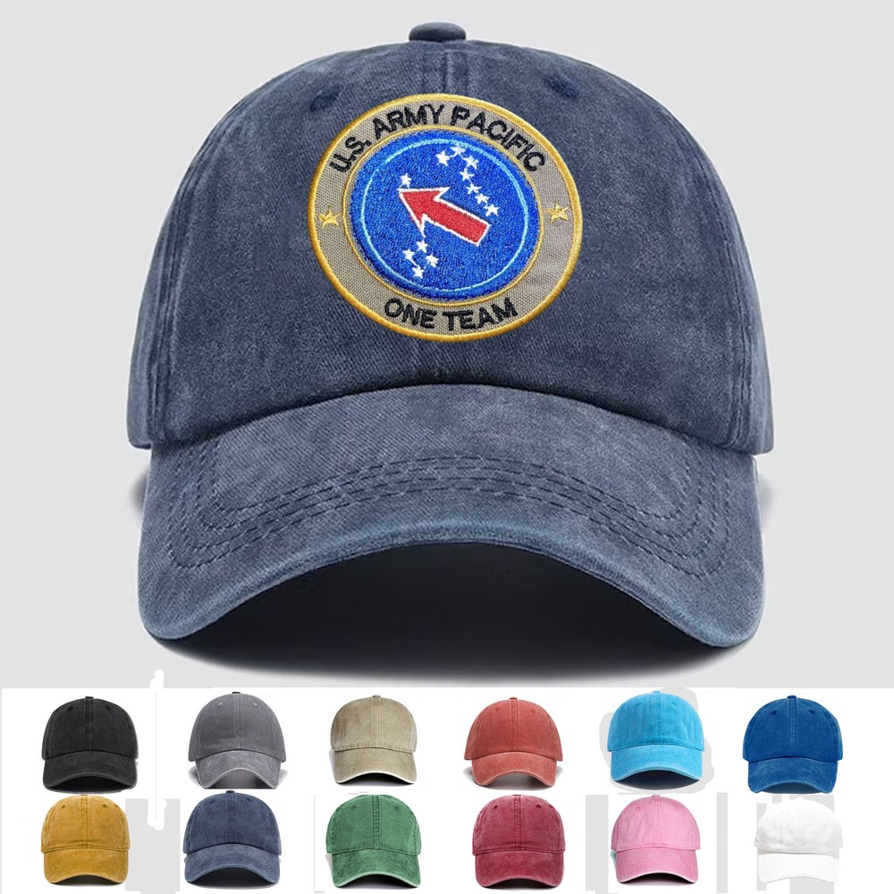 Custom Embroidered Hat U.S. Army Pacific “One Team”, Veteran Cap, Trucker Hat