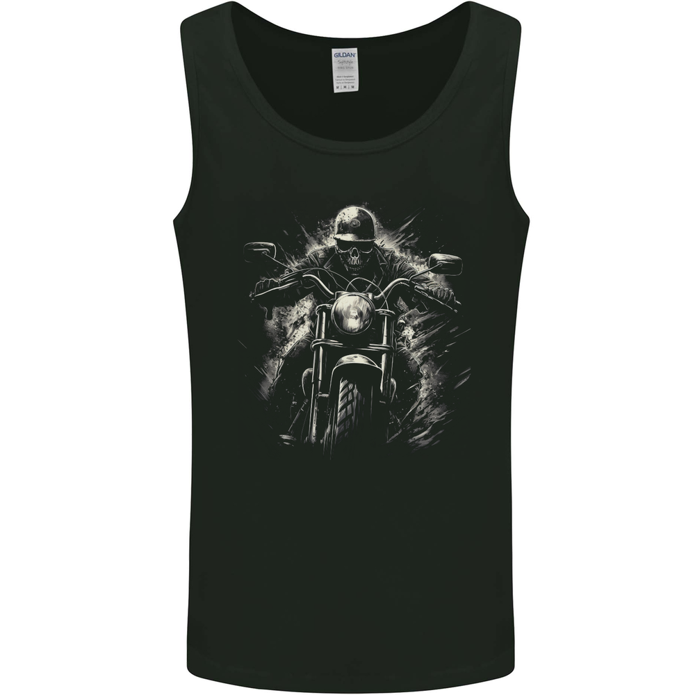 Skull Biker Motorcycle Motorbike Grim Reaper 19 Mens Vest Tank Top