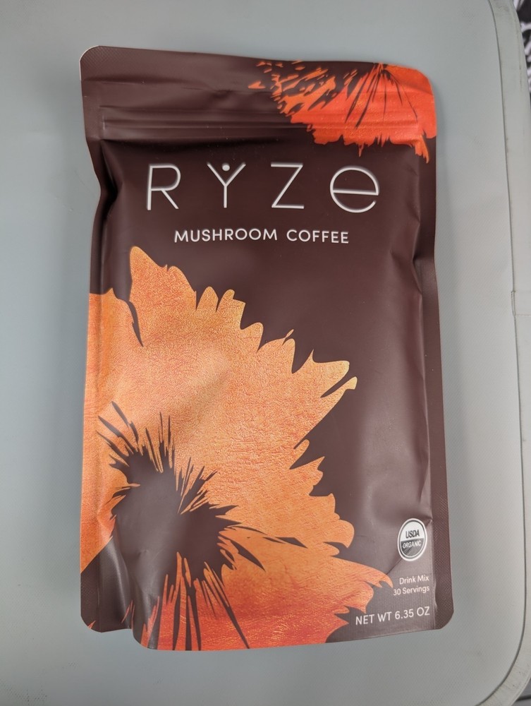 2024 RYZE Organic Mushroom Coffee Pack with 30 Servings Odor-Free