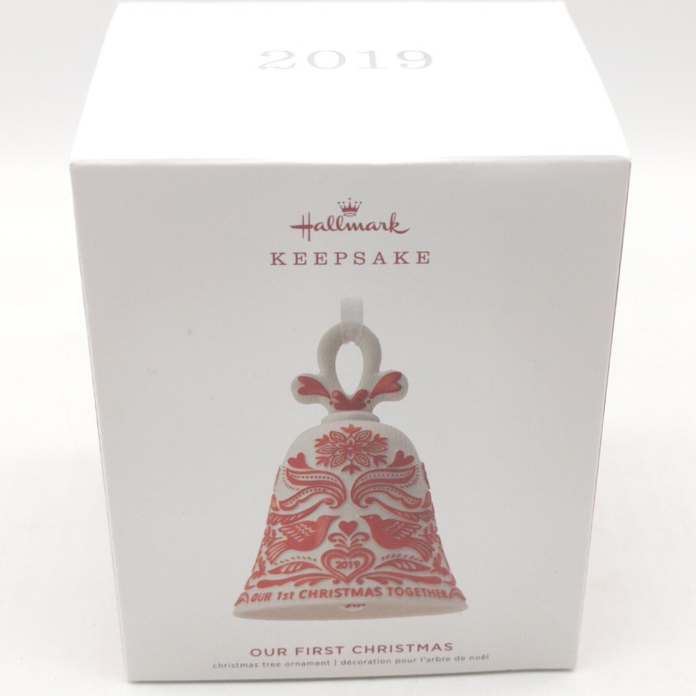 Hallmark Keepsake 2019 Our First Christmas Together Porcelain Ornament Bell