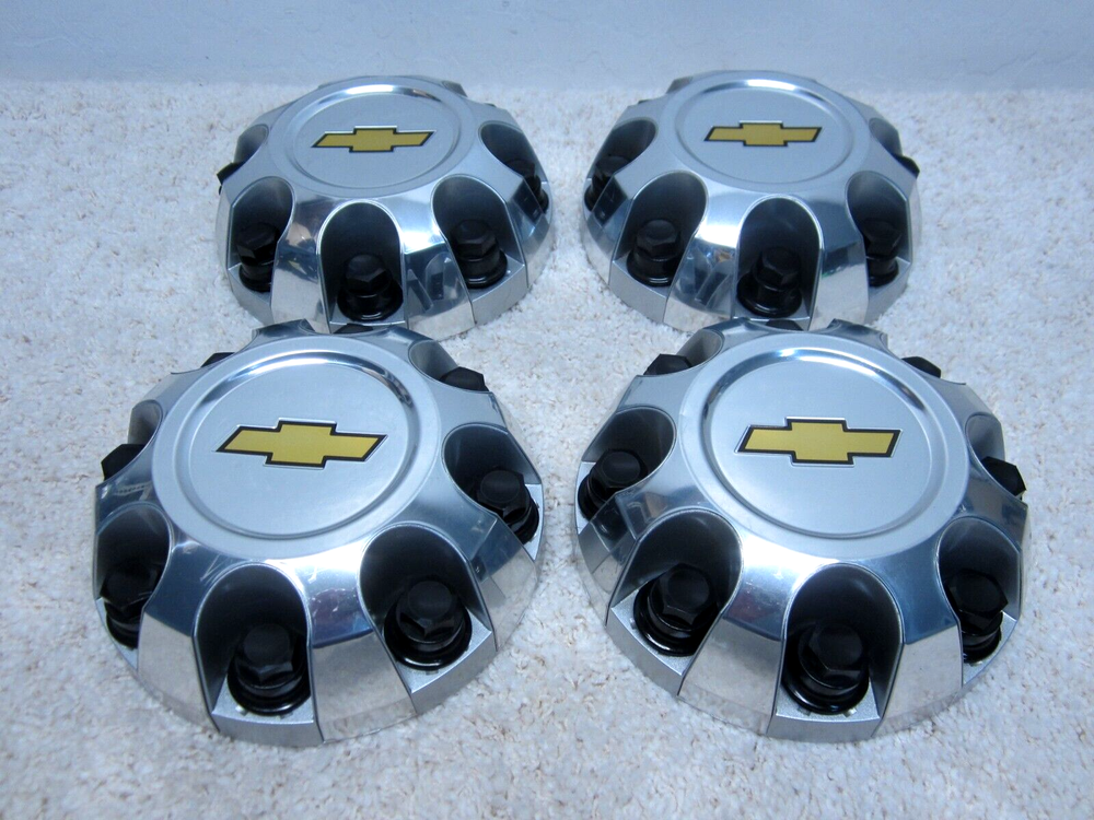 GM SILVERADO, SUBURBAN 2500 / 3500 OEM ALLOY WHEEL CENTER CAP SET 9596342 #2G-7