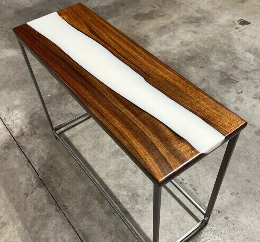White Solid Console Wooden Epoxy Table Top Cyber Monday Sale Furniture Home Deco-image