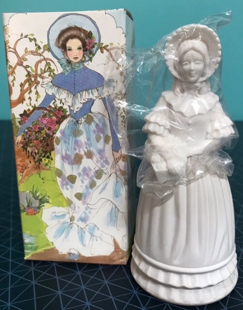 Vintage Avon Victorian Fashion Figurine Cologne Field of Flowers NOS
