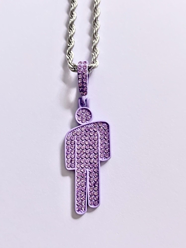 Purple Blohsh Inspired Necklace Chain With Pendant Billie Eilish Fan Gift Merch