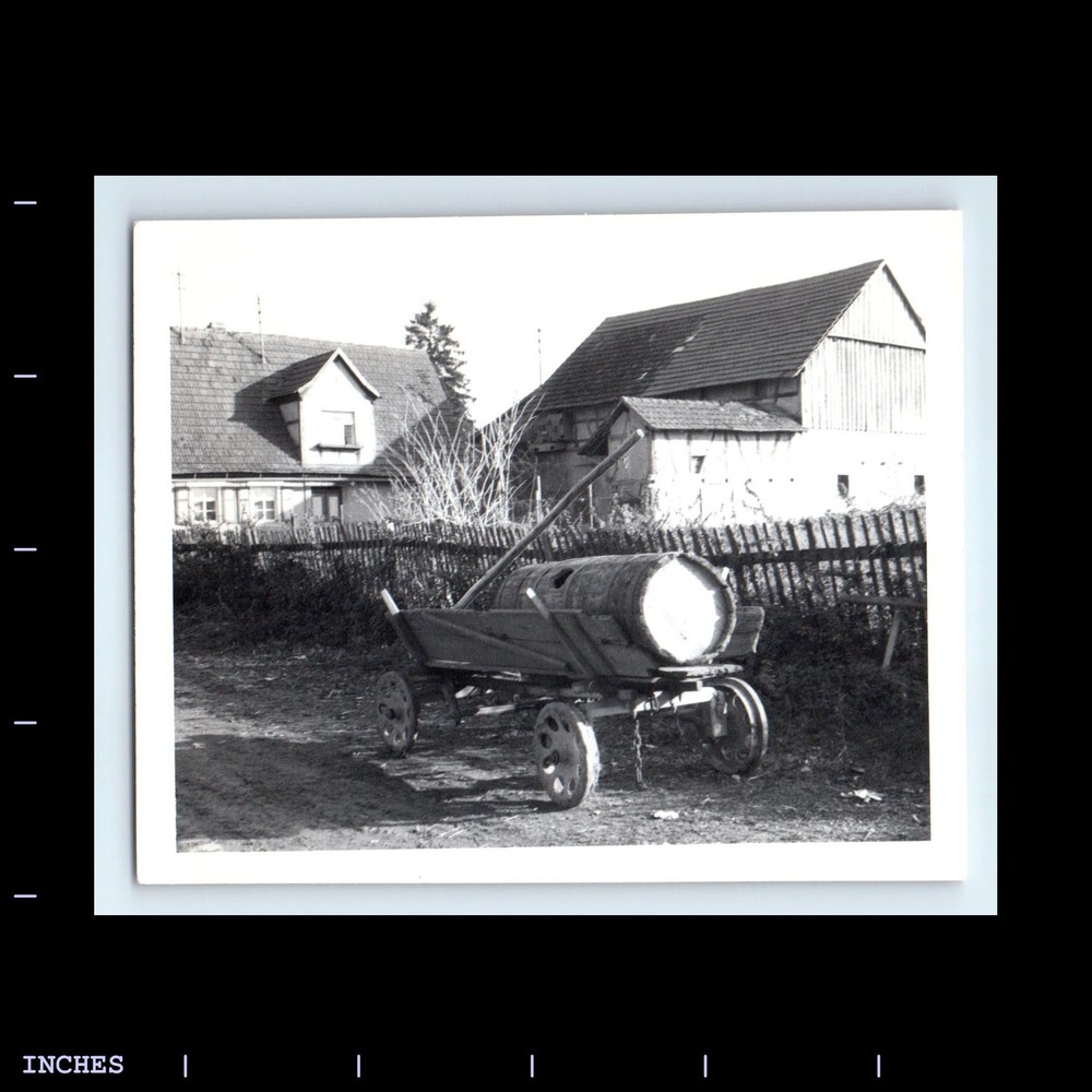 Vintage Wooden Barrel Cart Rustic Farm Photo