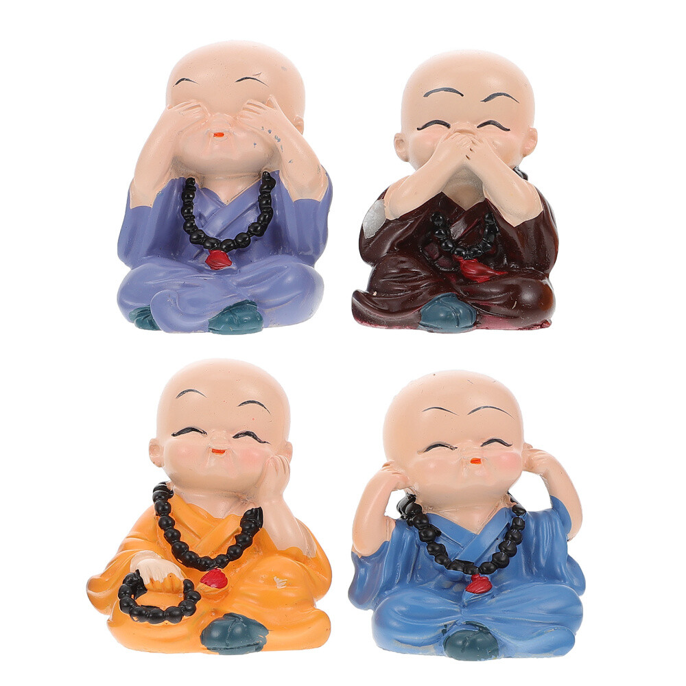 4Pcs Funny Buddhism Bodhisattva Car Ornament Gift for Kids