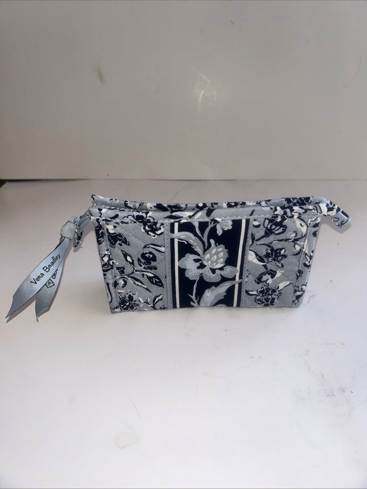Vera Bradley Cotton Mini Trapeze Cosmetic Organizer Bag in Perennial Bud Print