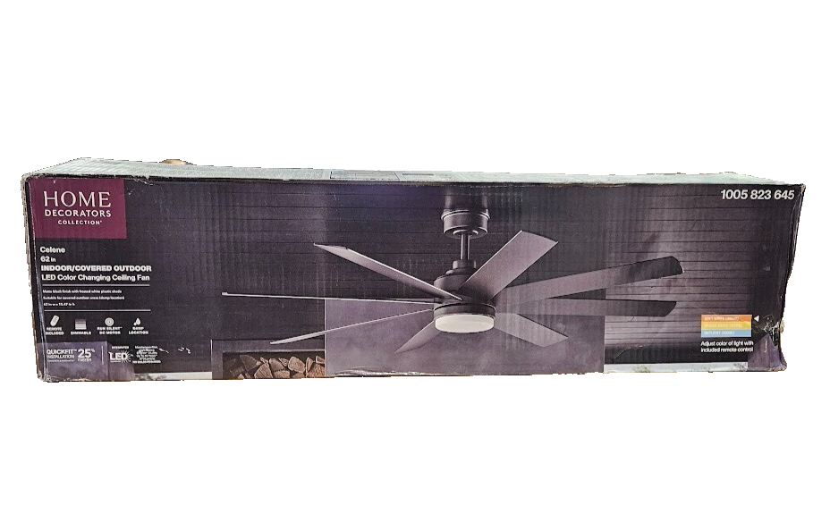 Celene 62 in. LED Indoor/Outdoor Matte Black Ceiling Fan with Light and Remote