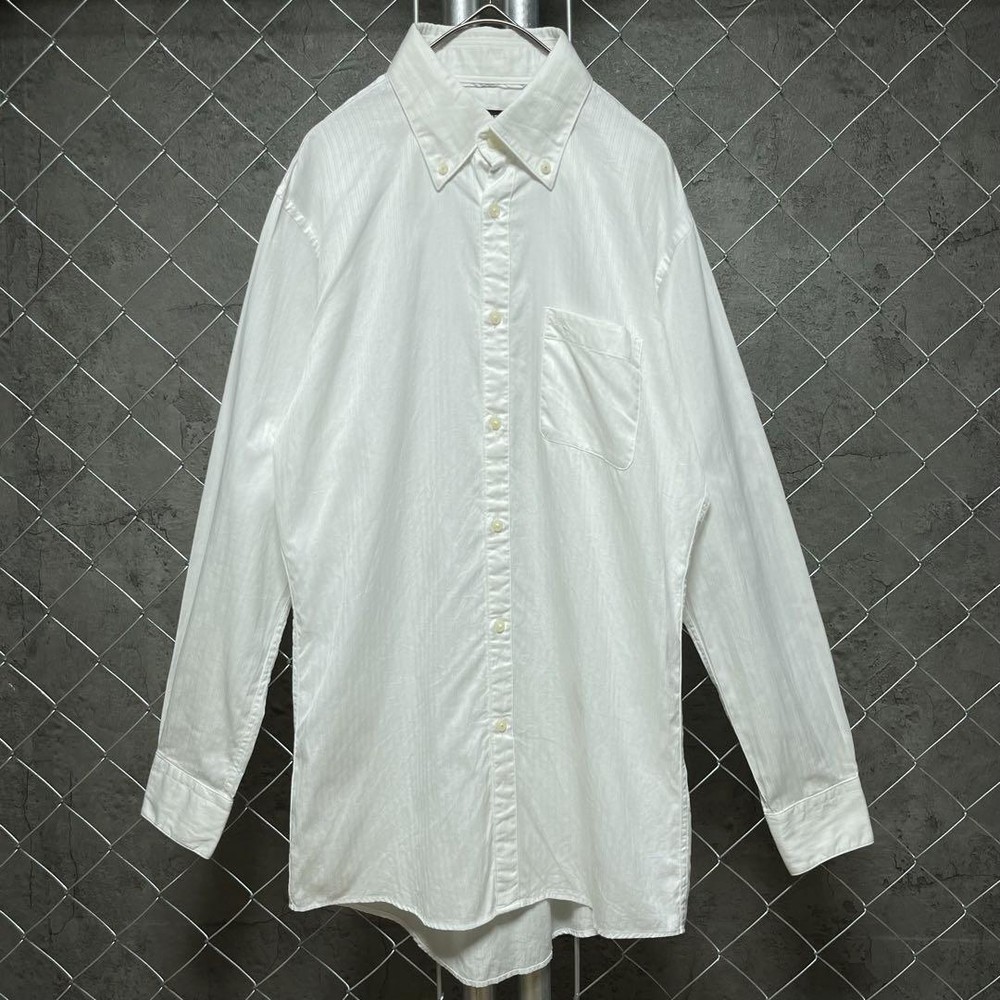 Burberry Black Label Jacquard Stripe Embroidered Logo Dress Shirt Size 38 F/S fr