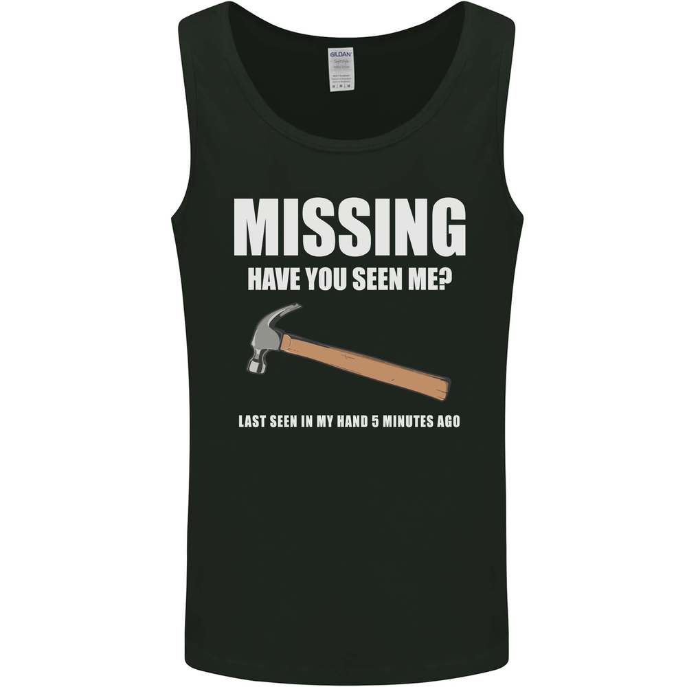Missing Hammer Funny Carpenter DIY Builder Mens Vest Tank Top