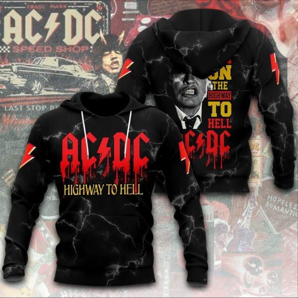 AC/DC Christmas 3D Hoodie T-Shirt, AC/DC 3D Gifts For Fan Hoodie