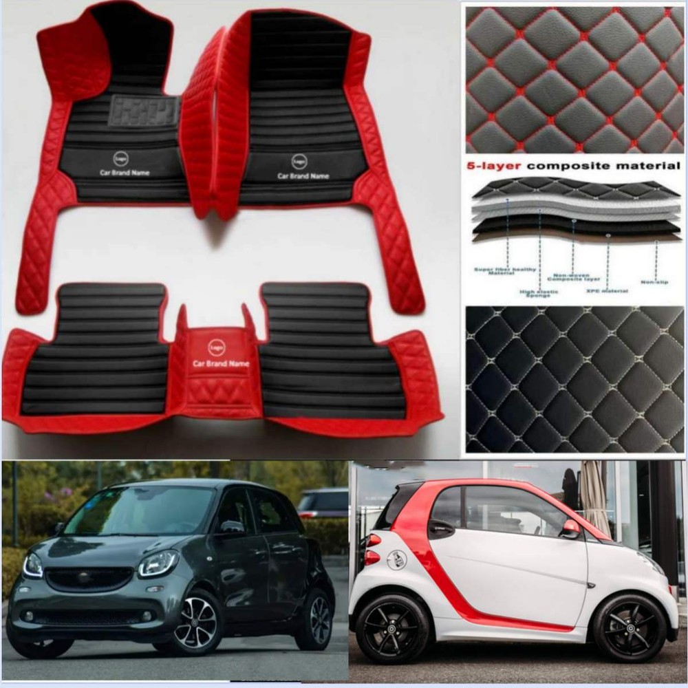 Fit For Smart  Fortwo Forfour 2008-2020 Custom Car Floor Mats Waterproof Carpets