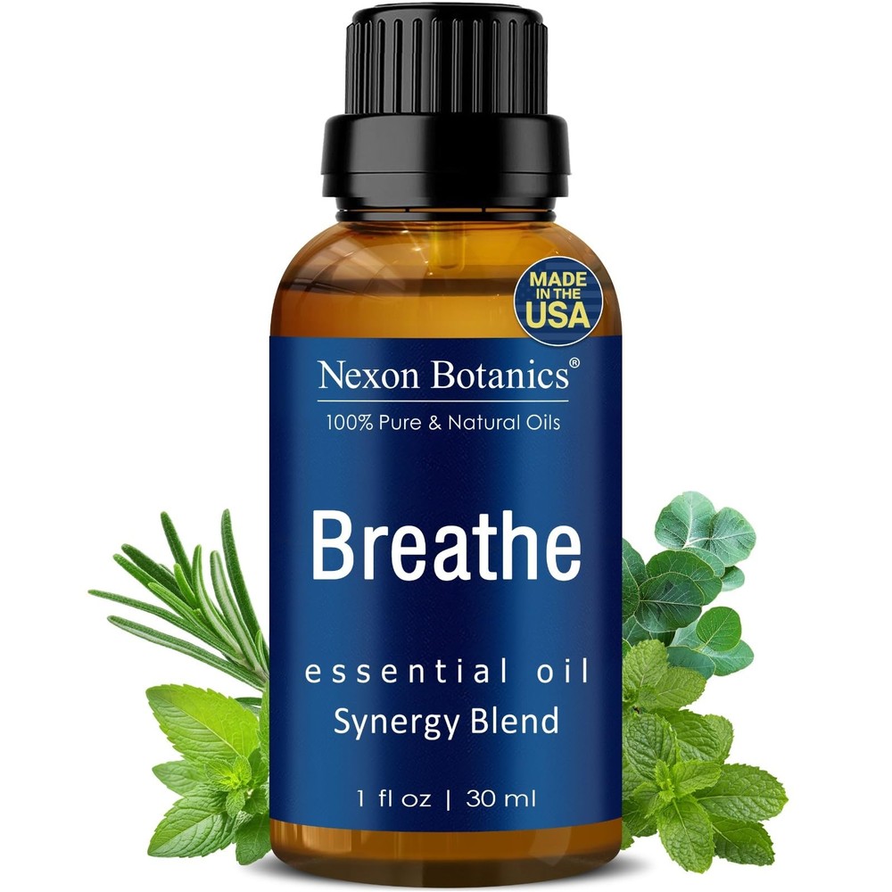 Breathe Essential Oil Blend 30 ml - Breath Sinus Relief with Menthol Oils for