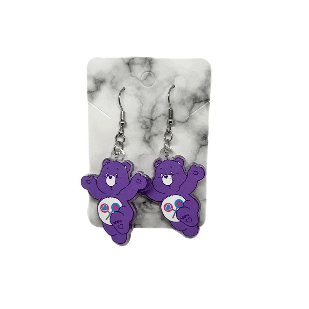 Care Bear Cute Acrylic Stud Earrings for Kids and Adults  