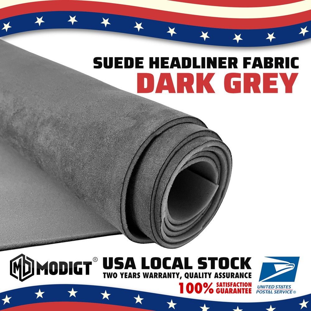 24Sqft Dark Gray Suede Headliner Fabric Material Car Interior Ceiling Renovation