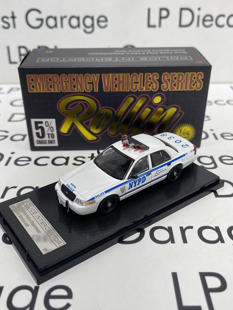 ROLLIN 2006 Ford Crown Victoria NYPD New York Police Interceptor White 1:64 Diec