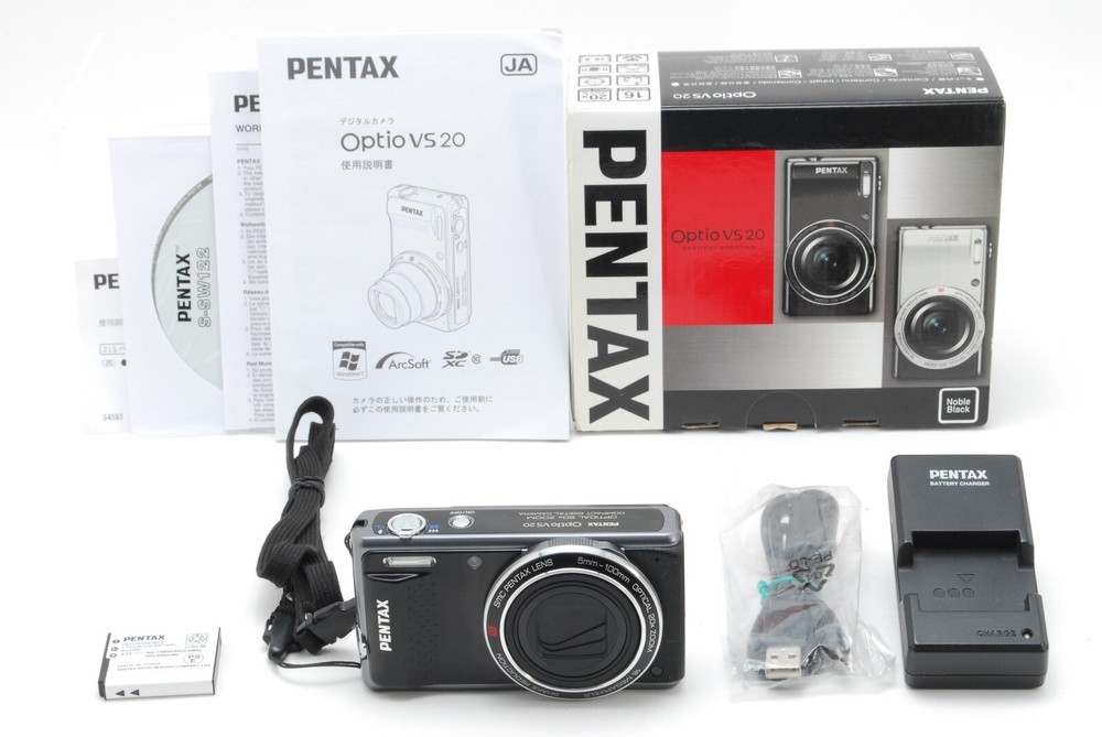 【NEAR MINT】 Pentax Optio VS 20 Digital Camera 16MP Noble Black w/ Box From Japan