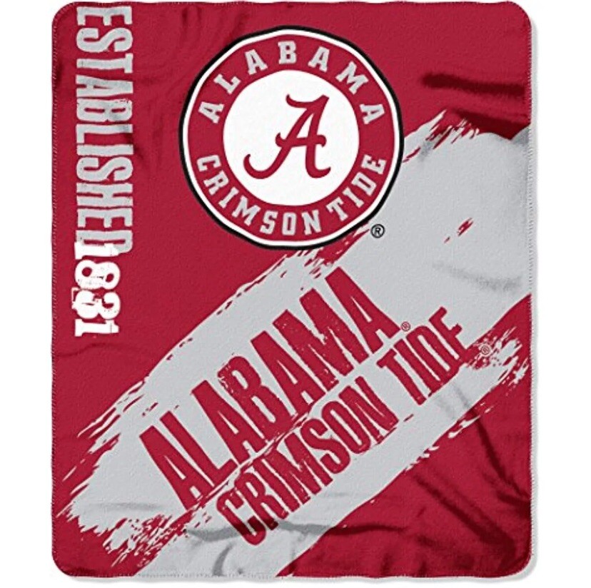 Alabama Crimson Tide NCAA Fleece Throw Blanket 50x60 Painted Design
