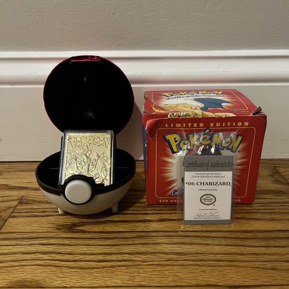 1999 Burger King Charizard 23K Gold Plated Pokemon Card Red Ball